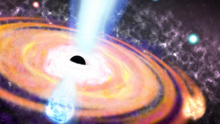 The image shows the gravitational field of a supermassive black hole star.